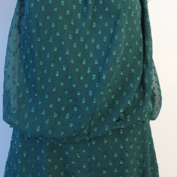 NWT Womens Asos Design Green Embroidered Dots Sleeveless Halter Dress 14 - Picture 8 of 16